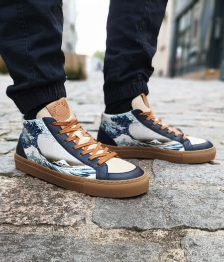 Uniqua Basket Bellegarde Hokusai Marine / Naturel