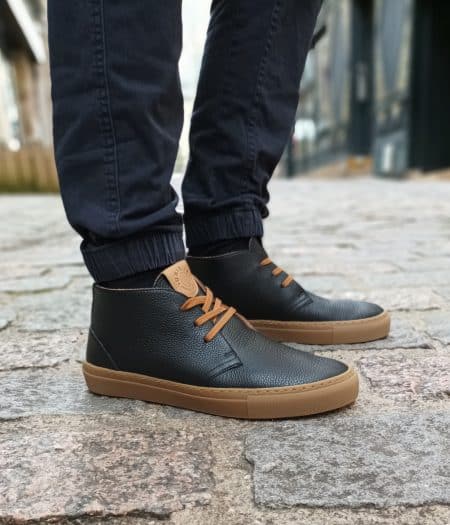 Bénédictins Cuir Grainé Noir et Naturel