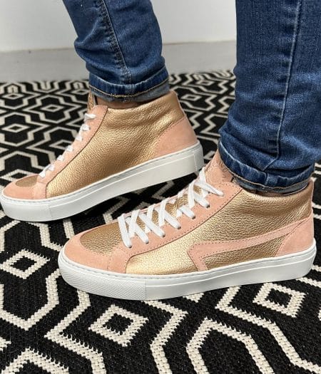 BELLEGARDE Métallisé Or Rose / Velours Rose