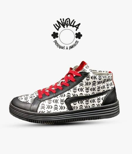 Basket Bellegarde Crochet Noir et Rouge