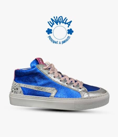 Basket Bellegarde Métallisé Bleu Argent