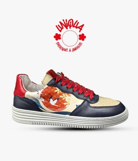 Basket Verdurier Asra Veau Marine et Rouge