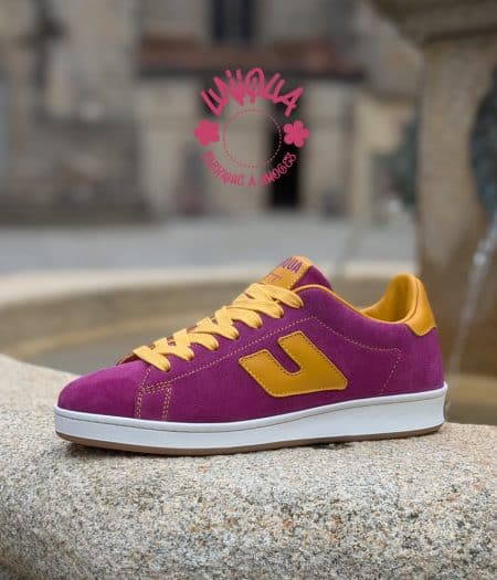 Basket Etienne Velours Framboise Moutarde