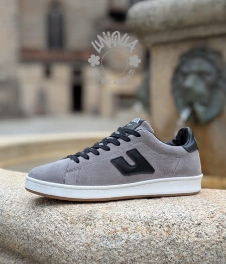 Basket Etienne Velours Gris Noir