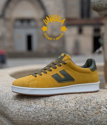 Basket Etienne Velours Jaune / Kaki