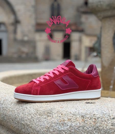 Basket Etienne Velours Rouge / Grenat