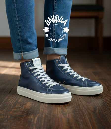 Basket MARCEAU Made in France Métallisé Grainé MArine