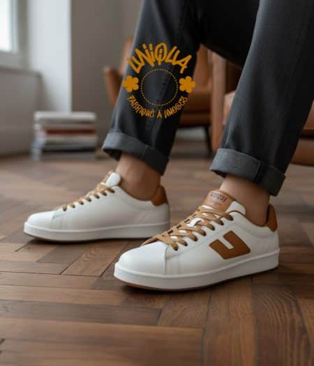 Basket ETIENNE Veau Blanc / Naturel