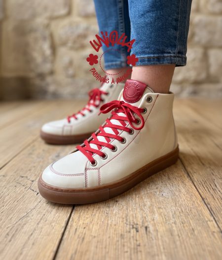 basket montante en cuir