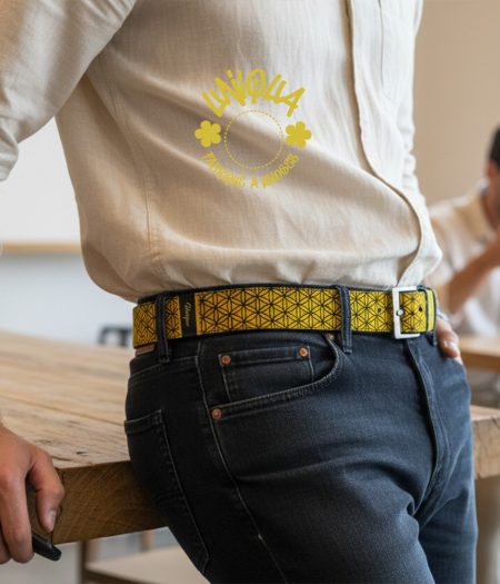 ceinture en velours jaune