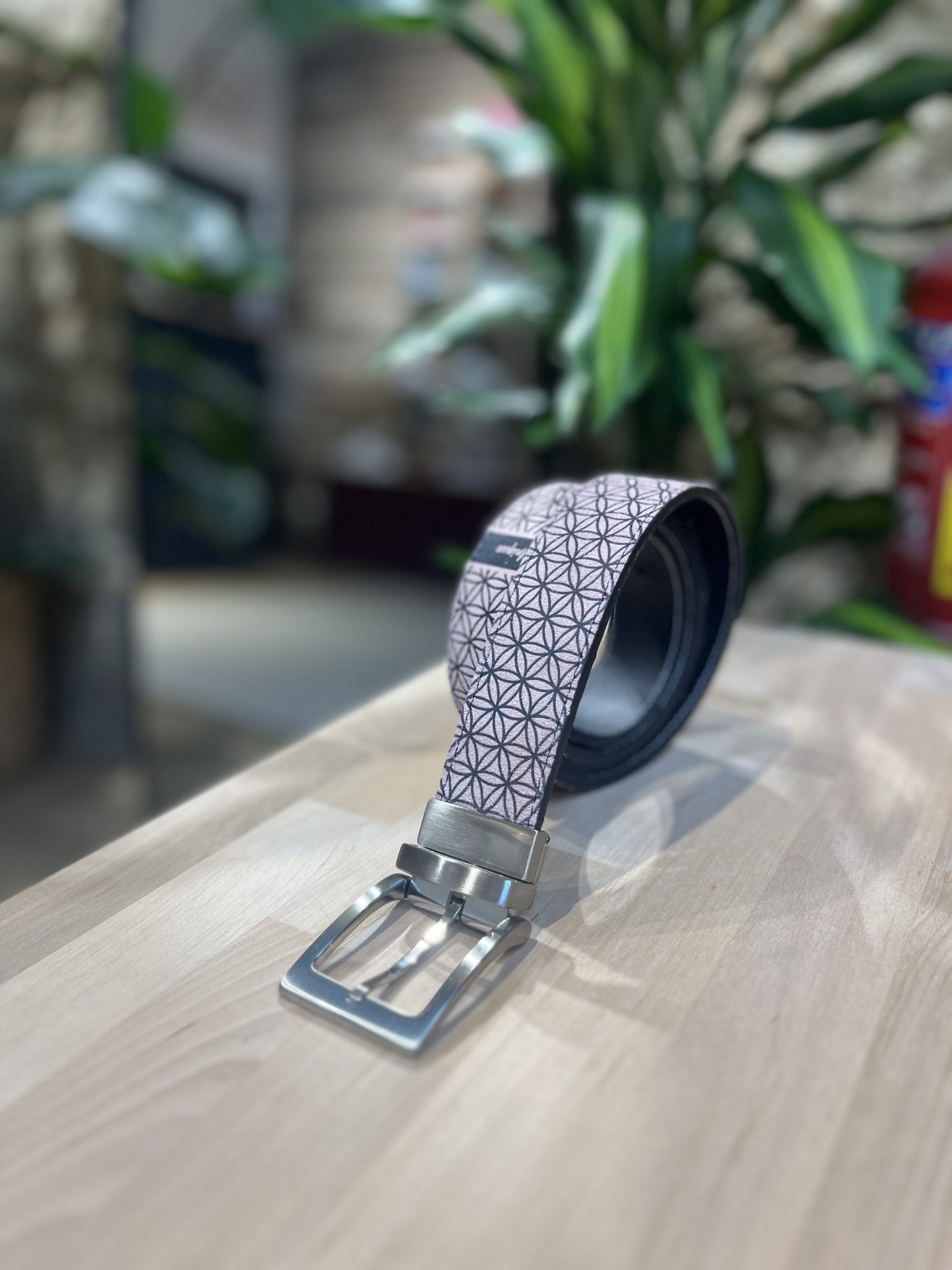 ceinture rose velours reversible