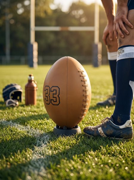 Ballon de Rugby en cuir naturel