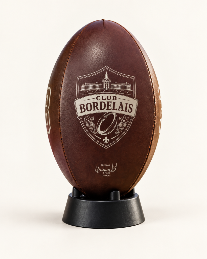 Ballon de rugby avec choix du logo du club