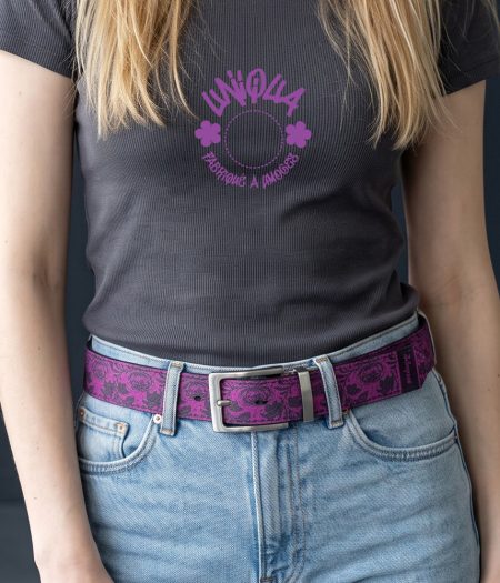 Ceinture Velours framboise Pivoine
